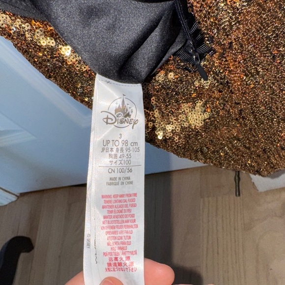 Disney Sparkling Gold Dress with Red Sequin Bow - Picture 8 of 12